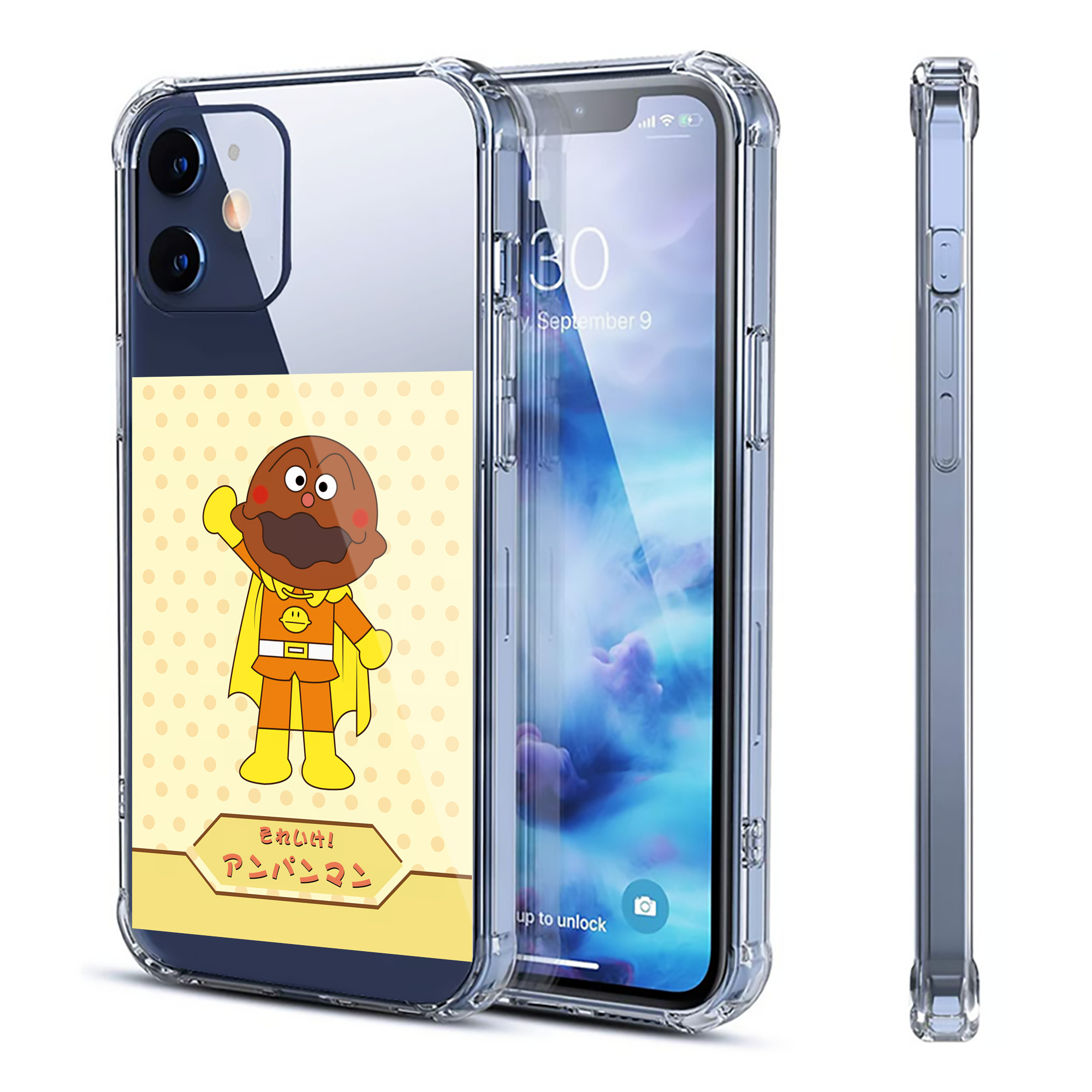 （画像用） アンパンマン Anpanman 【iPhone 12シリーズ対応】透明スマホケース（クリアソフトケース）